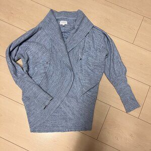 Wilfred Aritzia Diderot Sweater Cardigan Space Dye Heathered Blue Sz XXS